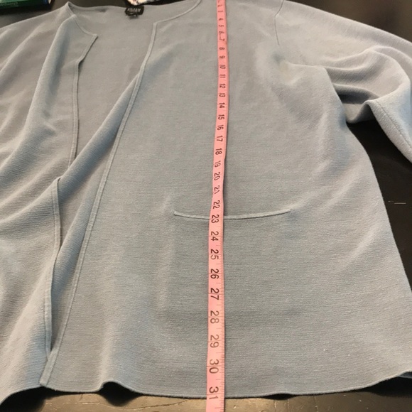Eileen Fisher Blue Silk Cardigan - Picture 10 of 10